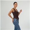 Mujer remera top tull frente cordones - W