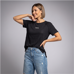 Mujer remera algodon frente brillo COCO - OG