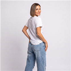 Mujer remera algodon frente tachas perlas GOOD - OG