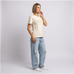 Mujer remera algodon frente tachas perlas GOOD - OG