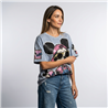 Mujer remeron algodon batic estampa mickey anteojos lentejuelas - OG