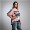 Mujer remeron algodon batic combinado jean lentejuelas SNOOPY - OG