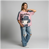 Mujer remeron algodon batic combinado jean lentejuelas SNOOPY - OG