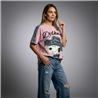 Mujer remeron algodon batic combinado jean lentejuelas SNOOPY - OG