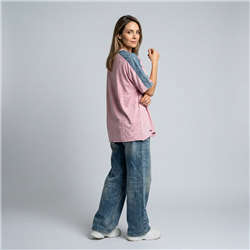 Mujer remeron algodon batic combinado jean lentejuelas SNOOPY - OG