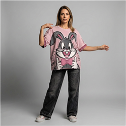Mujer remeron algodon batic estampa lentejuelas CONEJO - OG