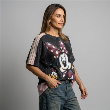 Mujer remeron algodon batic estampa estrass perlas MINNIE - OG