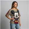 Mujer remeron algodon print estampa mickey oreja strass - OG
