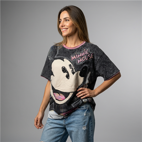 Mujer remeron algodon batic estampa lentejuelas MICKEY - OG
