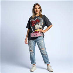 Mujer remeron algodon batic estampa lentejuelas MINNIE - OG