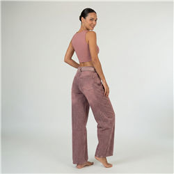 Mujer pantalon jean baggy brillos cinturon strass - OG