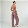 Mujer pantalon jean baggy brillos cinturon strass - OG