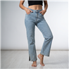 Mujer pantalon jean elastizado botamangas bordado - LU