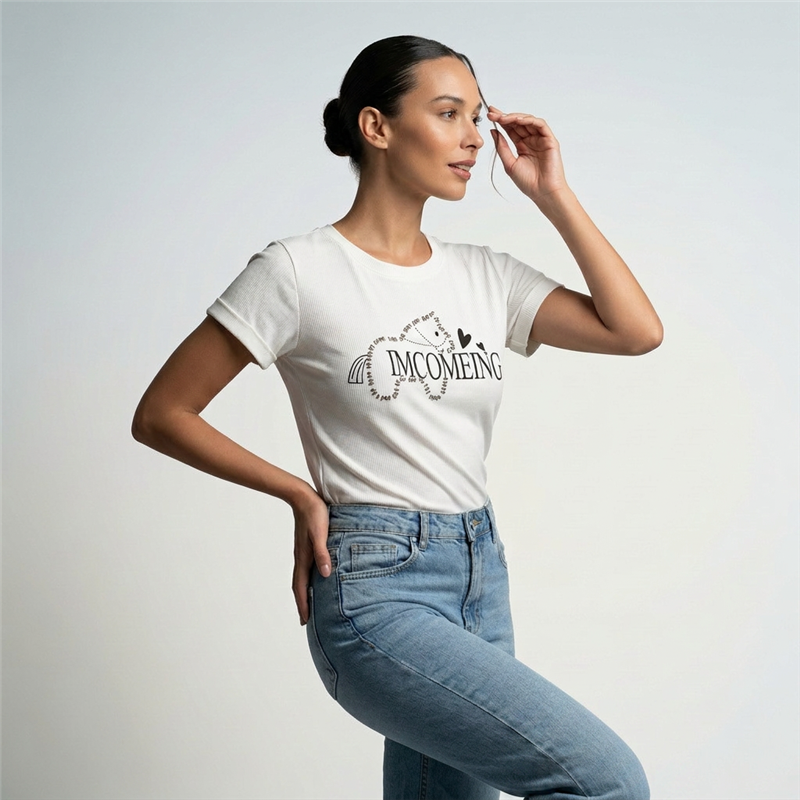 Mujer remera algodon estampa tachas IMCOMEING - OG