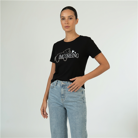 Mujer remera algodon estampa tachas IMCOMEING - OG
