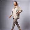Mujer campera creep combinada guipur capucha frente letras ITA - IB