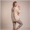 Mujer campera creep combinada guipur capucha frente letras ITA - IB