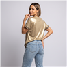 Mujer remera laminada amplia print escote V - OG