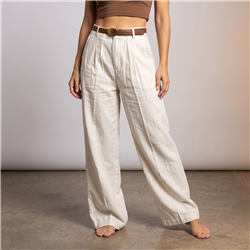 Mujer pantalon sastrero lino cinturon POLO - OG