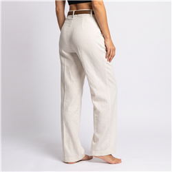Mujer pantalon sastrero lino cinturon POLO - OG