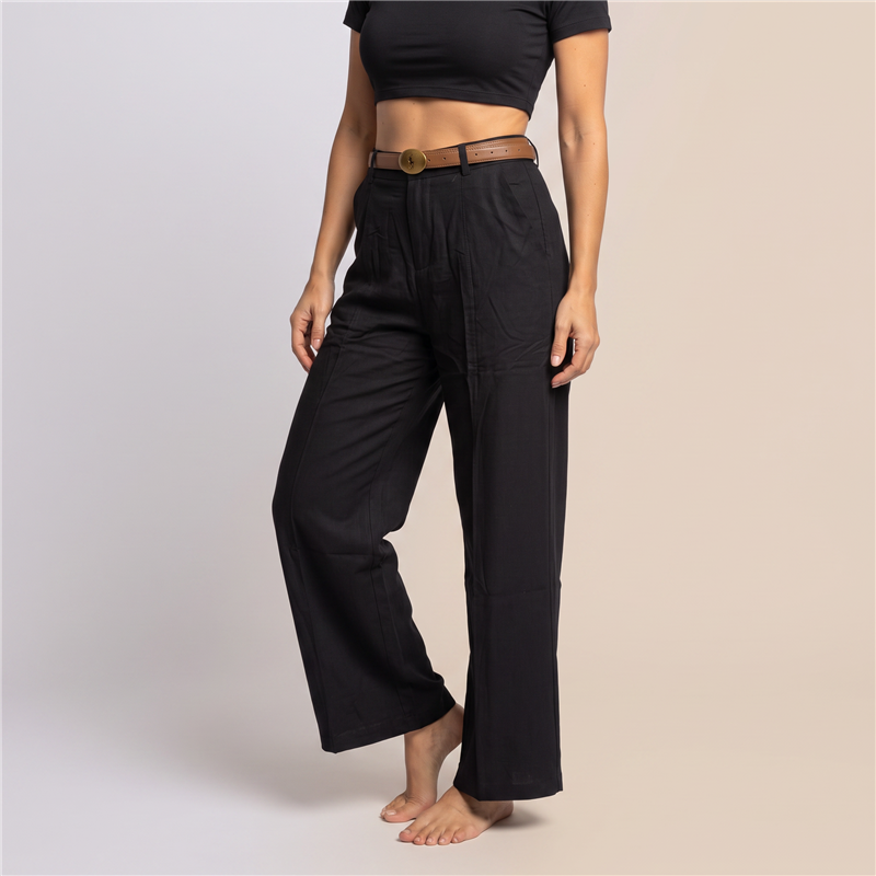 Mujer pantalon sastrero lino cinturon POLO - OG
