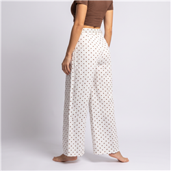 Mujer pantalon sastrero lino alunares cinto - OG