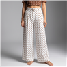 Mujer pantalon sastrero lino alunares cinto - OG