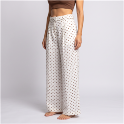 Mujer pantalon sastrero lino alunares cinto - OG