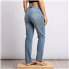 Mujer pantalon jean elastizado frente brillo roturas - OG