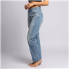 Mujer pantalon jean elastizado frente brillo roturas - OG