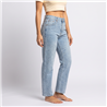 Mujer pantalon jean elastizado brillo combinado - OG