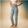 Mujer pantalon jean elastizado brillo combinado - OG