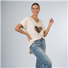 Mujer remera algodon frente corazon print escote V - RI