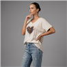 Mujer remera algodon frente corazon print escote V - RI