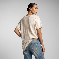 Mujer remera algodon frente corazon print escote V - RI