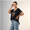 Mujer remera algodon frente corazon print escote V - RI
