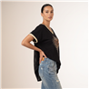 Mujer remera algodon frente corazon print escote V - RI