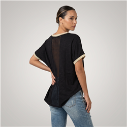 Mujer remera algodon frente corazon print escote V - RI