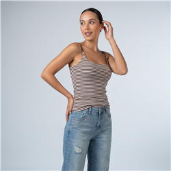 Mujer top lycra rayado taza soft - OG