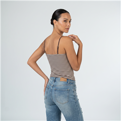Mujer top lycra rayado taza soft - OG