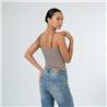 Mujer top lycra rayado taza soft - OG