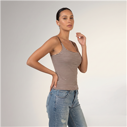 Mujer top lycra rayado taza soft - OG