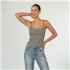 Mujer top lycra rayado taza soft - OG