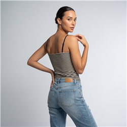 Mujer top lycra rayado taza soft - OG