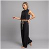 Mujer conjunto lino pantalon blusa cinturon - WU