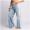Mujer pantalon jean guipur laterales linea italiana  - IB