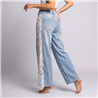 Mujer pantalon jean guipur laterales linea italiana  - IB