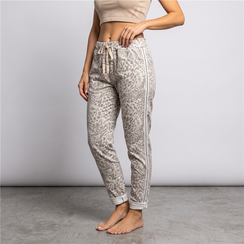 Mujer babucha bengalina tachas laterales print linea italiana - IB