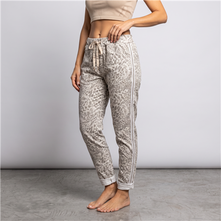 Mujer babucha bengalina tachas laterales print linea italiana - IB
