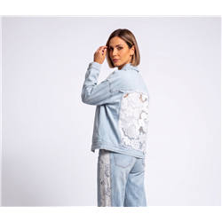 Mujer campera jean combianda guipur linea italiana - IB